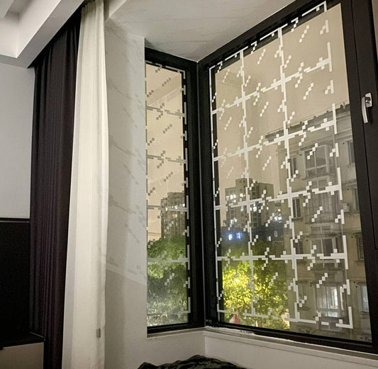 Pixel Style Glass Window Sticker (Set of 4 Sheets)