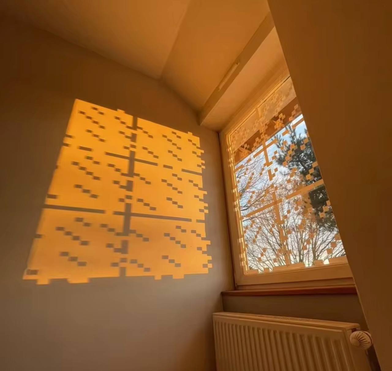 Pixel Style Glass Window Sticker (Set of 4 Sheets)