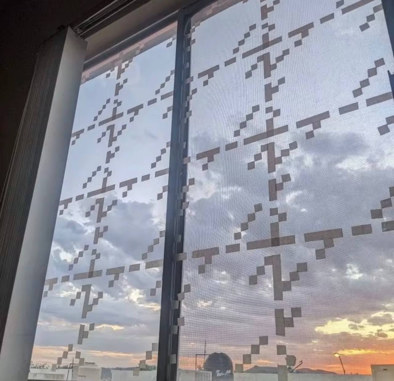 Pixel Style Glass Window Sticker (Set of 4 Sheets)